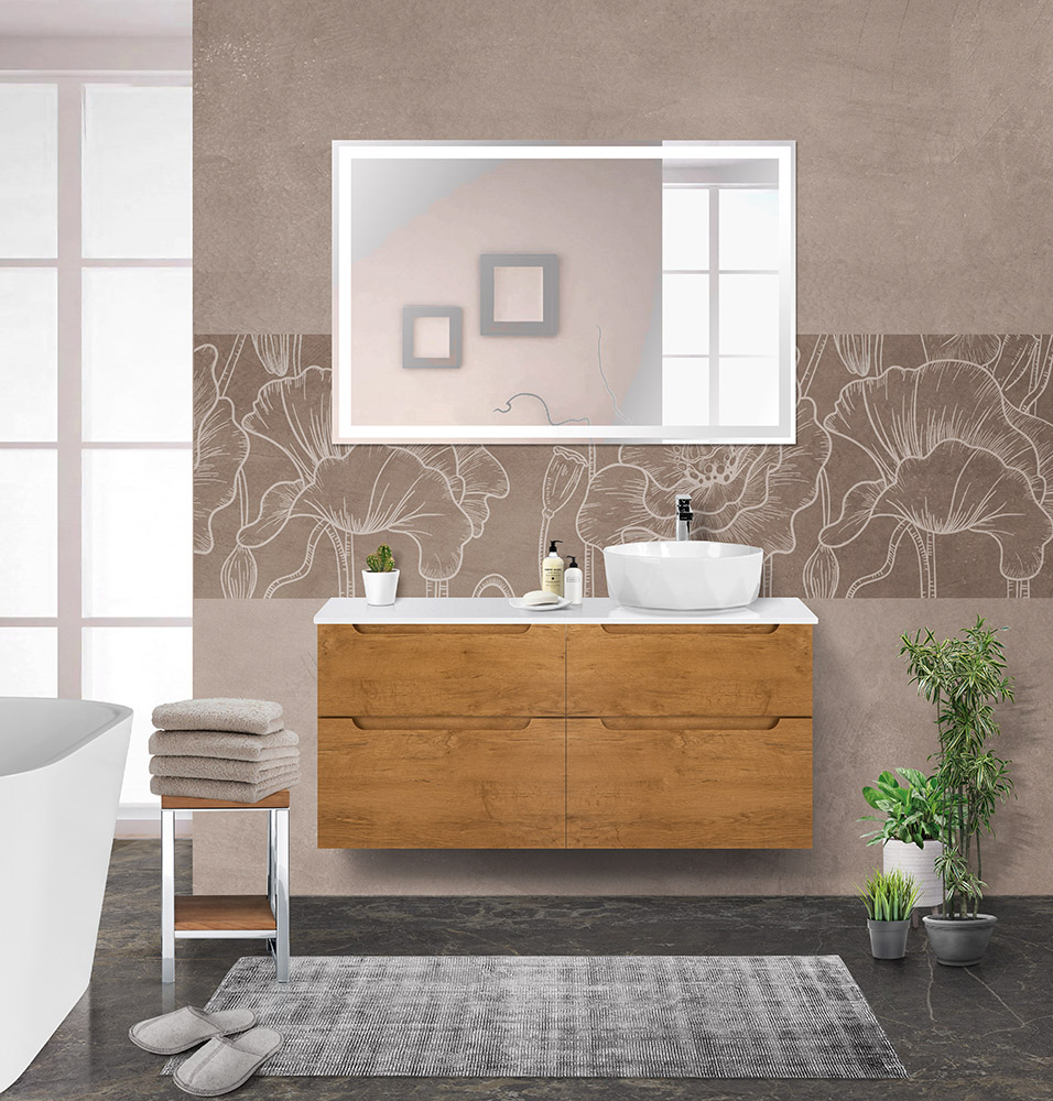 Приобрести belbagno тумба со столешницей etna-h60 120 см, подвесная rovere nature, раковина справа