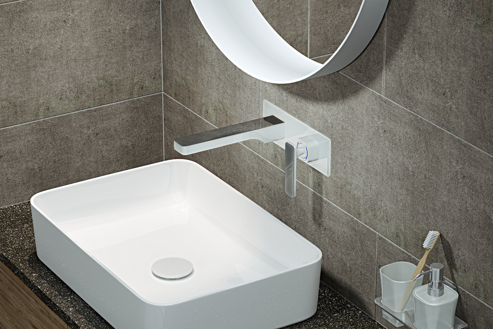 Приобрести смеситель для раковины встроенный timo torne 4371/00-16sm хром-белый