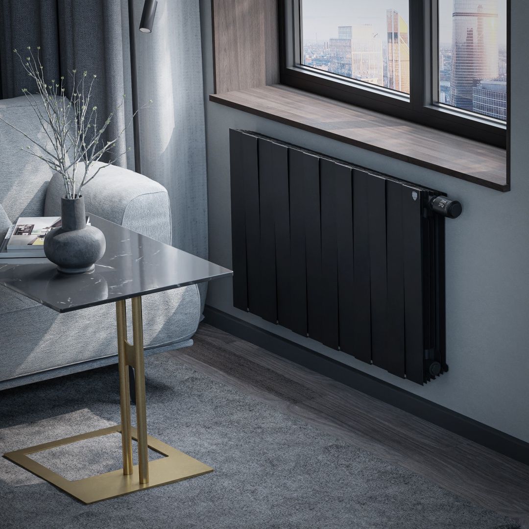 Приобрести royal thermo радиатор биметаллический pianoforte 500 /noir sable ( черный графит ) vdr80 - 12 секц.