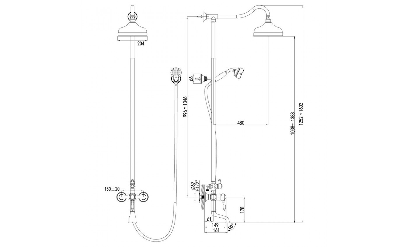 Приобрести lemark душевая система villa, бронза lm4862b