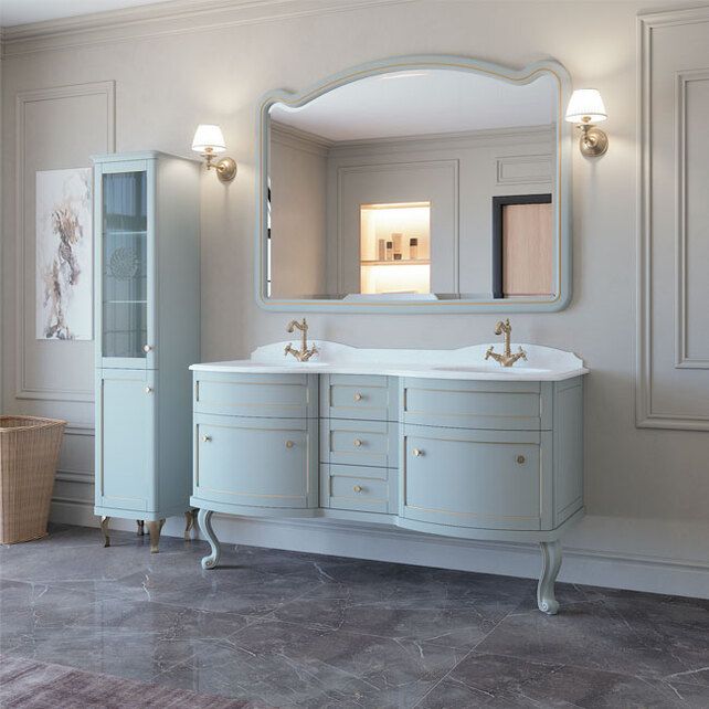 Приобрести caprigo тумба с раковиной imperio 160 см, голубая, эмаль