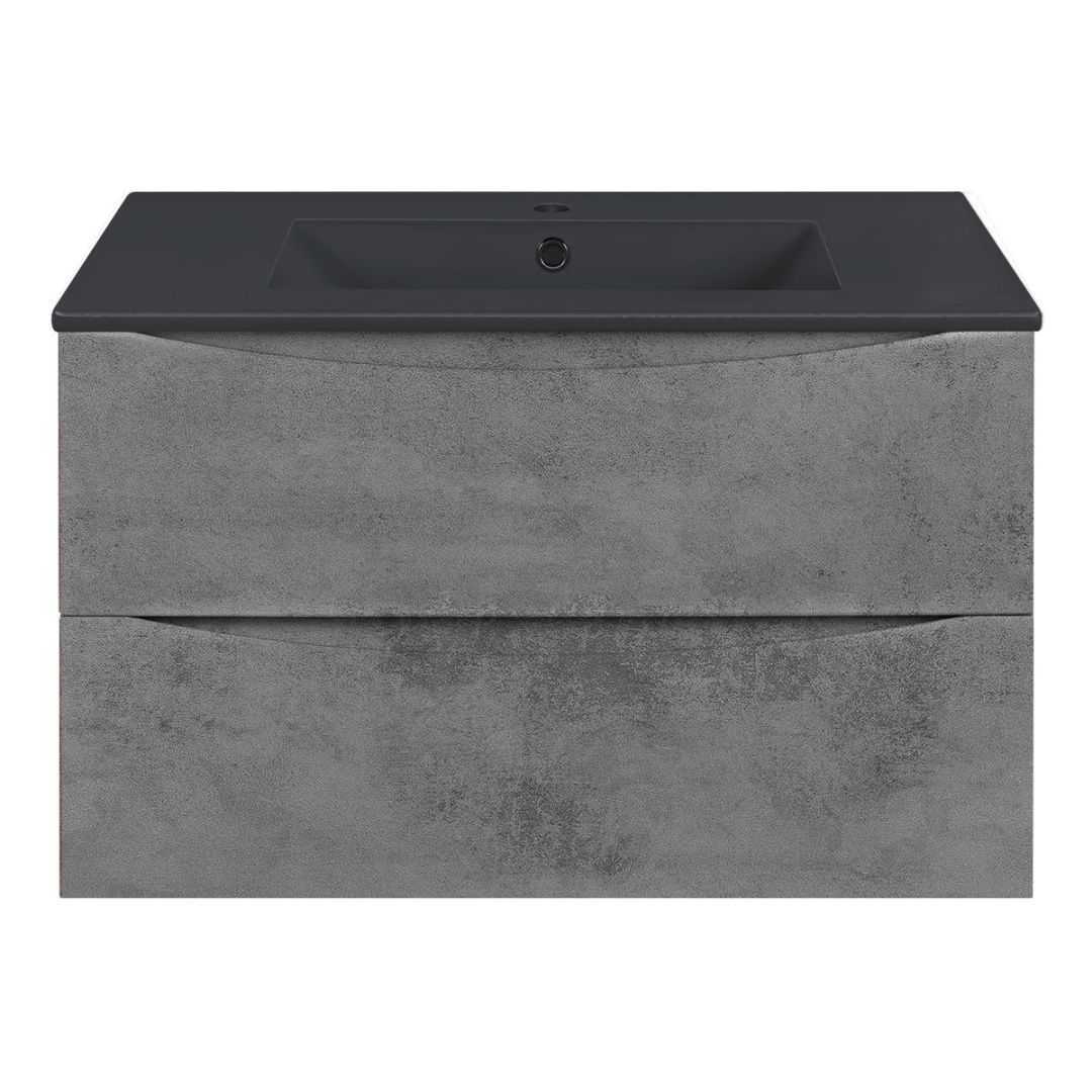 Приобрести vincea тумба подвесная mia 75 см, бетон с черной матовой раковиной vmc-2mc750bt;vbs-13975mb