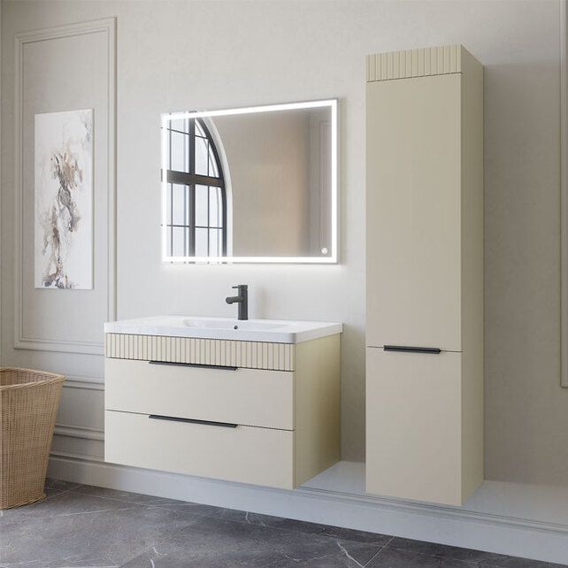 Приобрести caprigo тумба с раковиной monbar-smalty 90 см, бежевая, эмаль