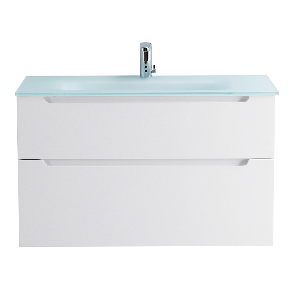 Приобрести belbagno тумба с раковиной etna-h60 100 см, подвесная bianco lucido, стеклянная раковина