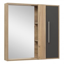 Зеркало шкаф Melbourne 80 см. дуб/серый