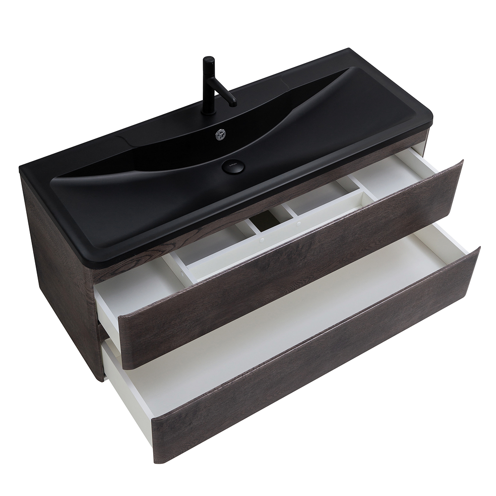 Приобрести belbagno тумба с раковиной albano 120 см, подвесная rovere nature grigio, чёрная раковина