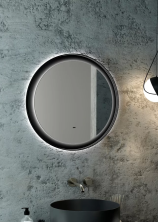 Continent Зеркало с подсветкой Planet Black 60х60 см, черное
