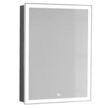 Jorno Зеркало шкаф Slide 60 см, с подсветкой, часы, антрацит