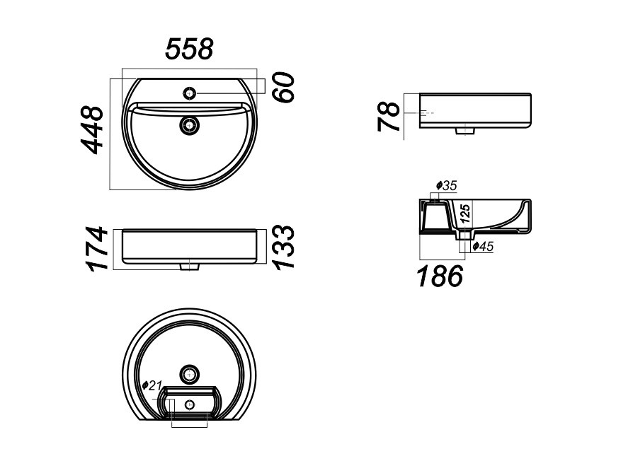 Приобрести умывальник best 55 sanita luxe (без крепления)