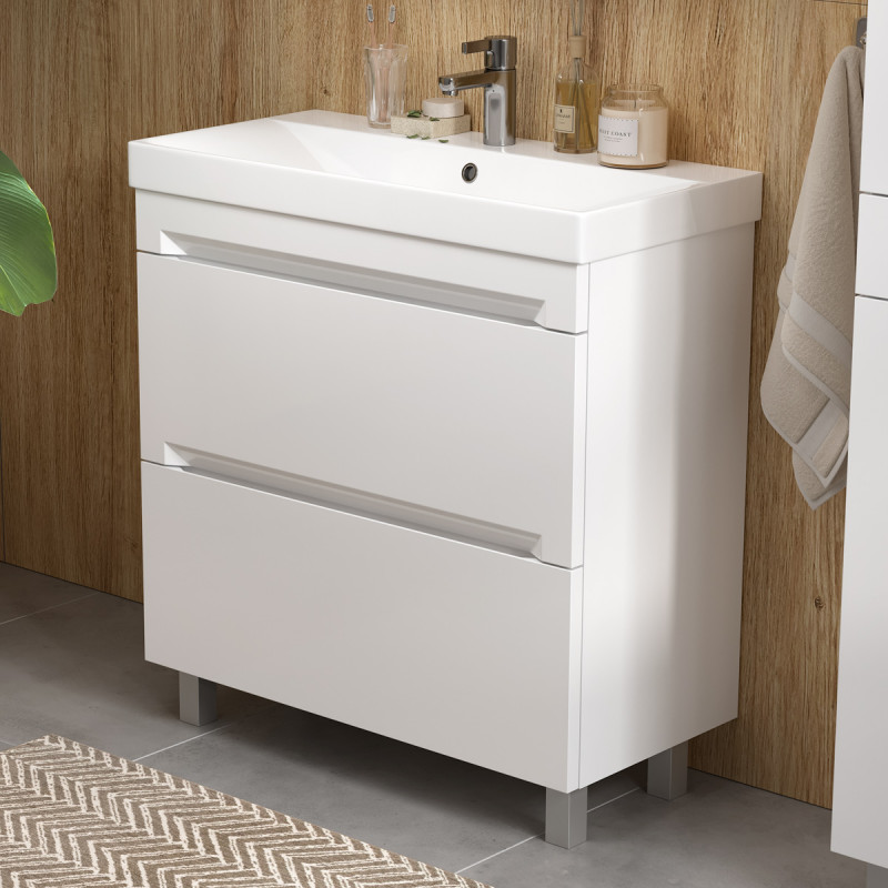 Приобрести equil тумба напольная с раковиной corner 80 см, белая tpcrnr80.2y-06