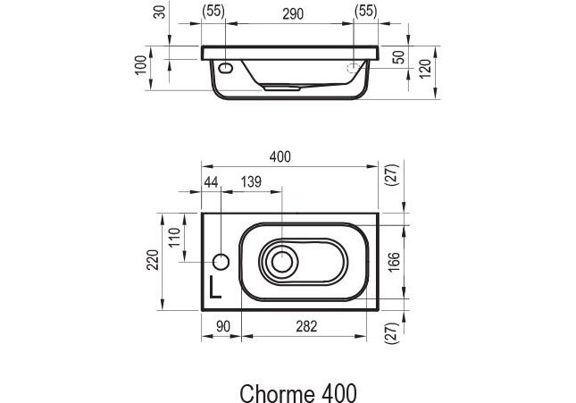 Приобрести умывальник ravak chrome 40х22 см xjgp1100000 r