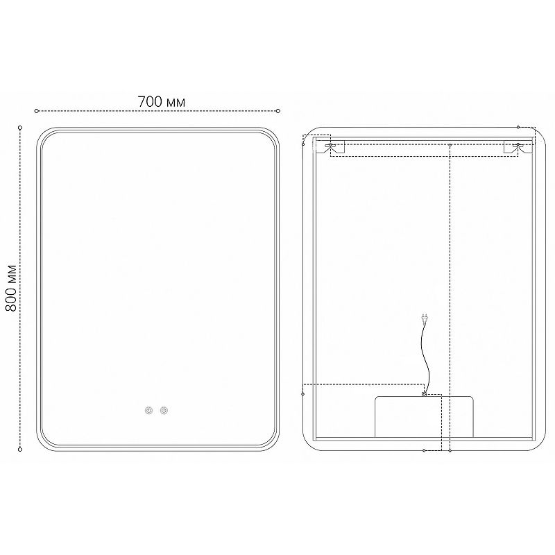 Приобрести grossman зеркало с подсветкой elegans норма black 70х80 см, с подогревом, черное 1770802