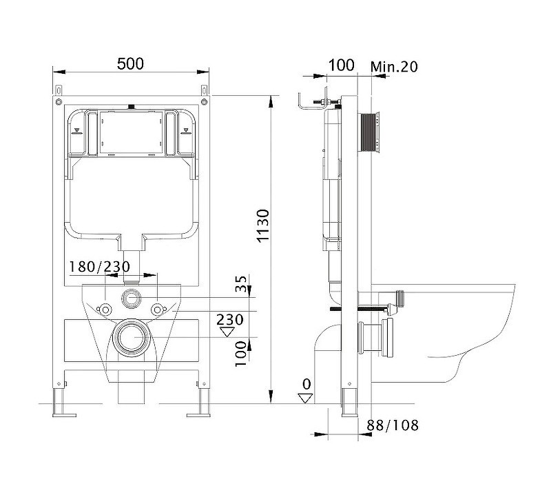Приобрести комплект унитаз с инсталляцией set aquatek оберон