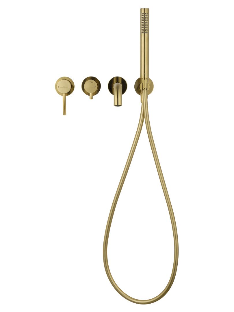 Приобрести смеситель для ванны встраиваемый wonzon & woghand stick, брашированное золото (ww-889017-bg)