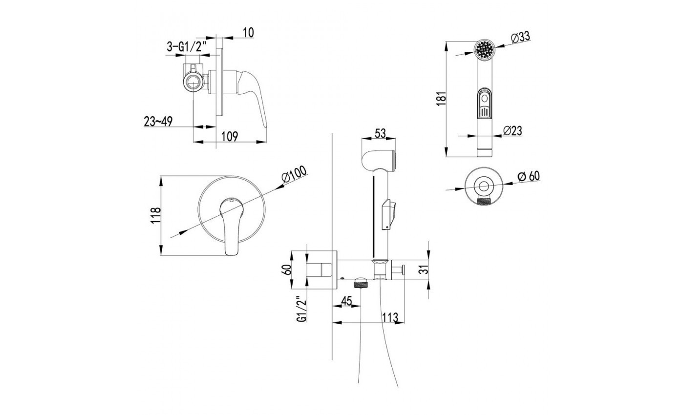 Приобрести lemark смеситель plus advance с гигиеническим душем, скрытый монтаж, хром lm1219c