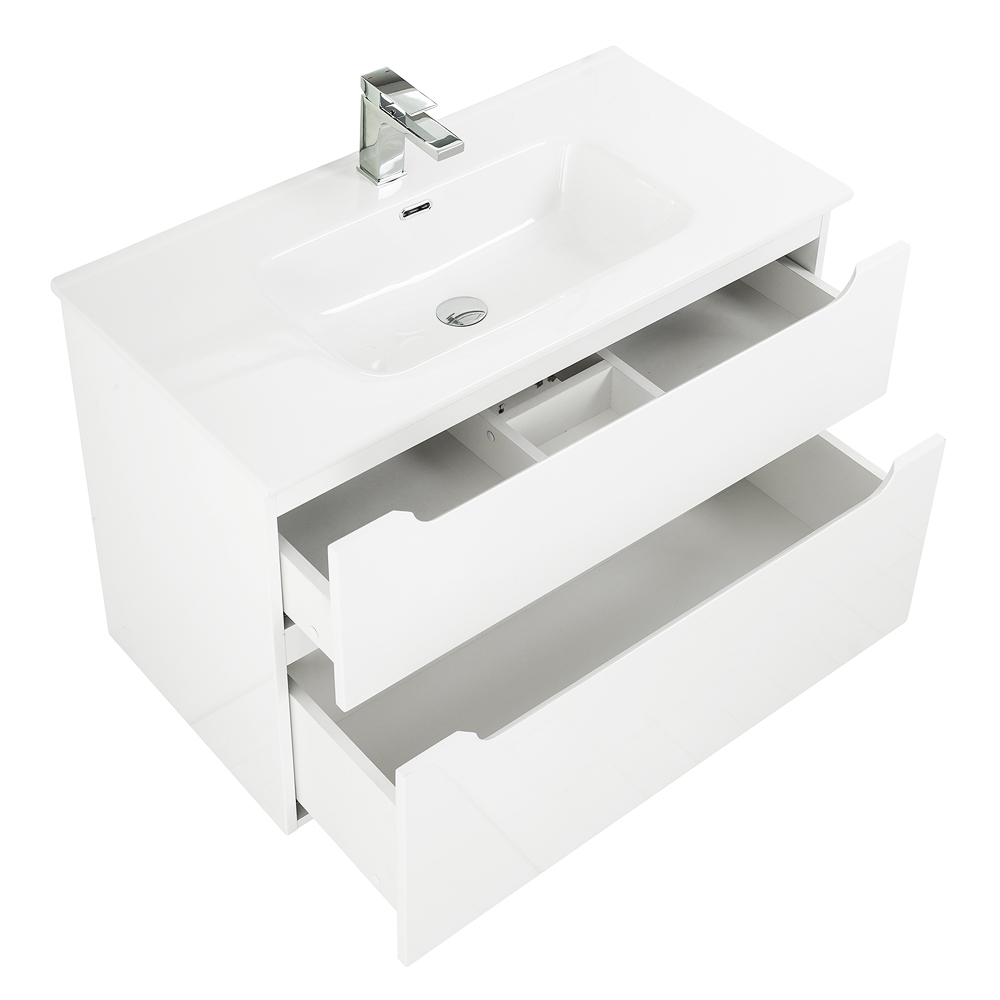 Приобрести belbagno тумба с раковиной etna-h60 100 см, подвесная b bianco lucido, белая раковина