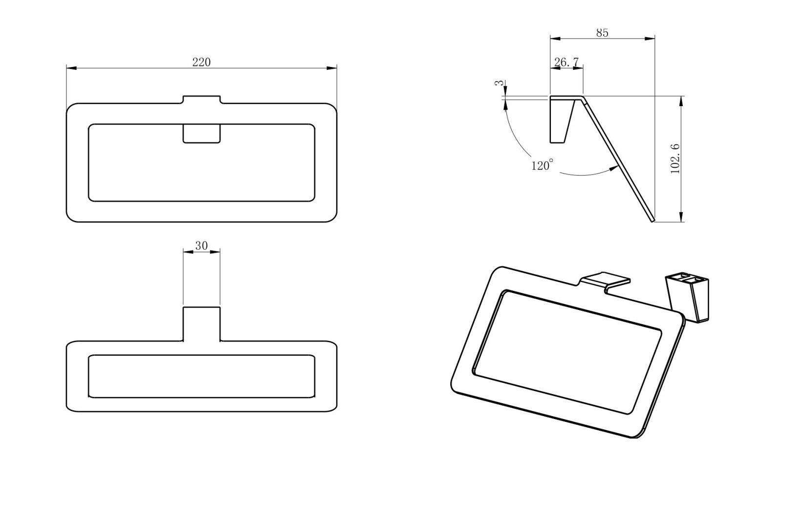 Приобрести кольцо для полотенец wonzon & woghand eclipse, черный матовый (ww-v2201-mb)