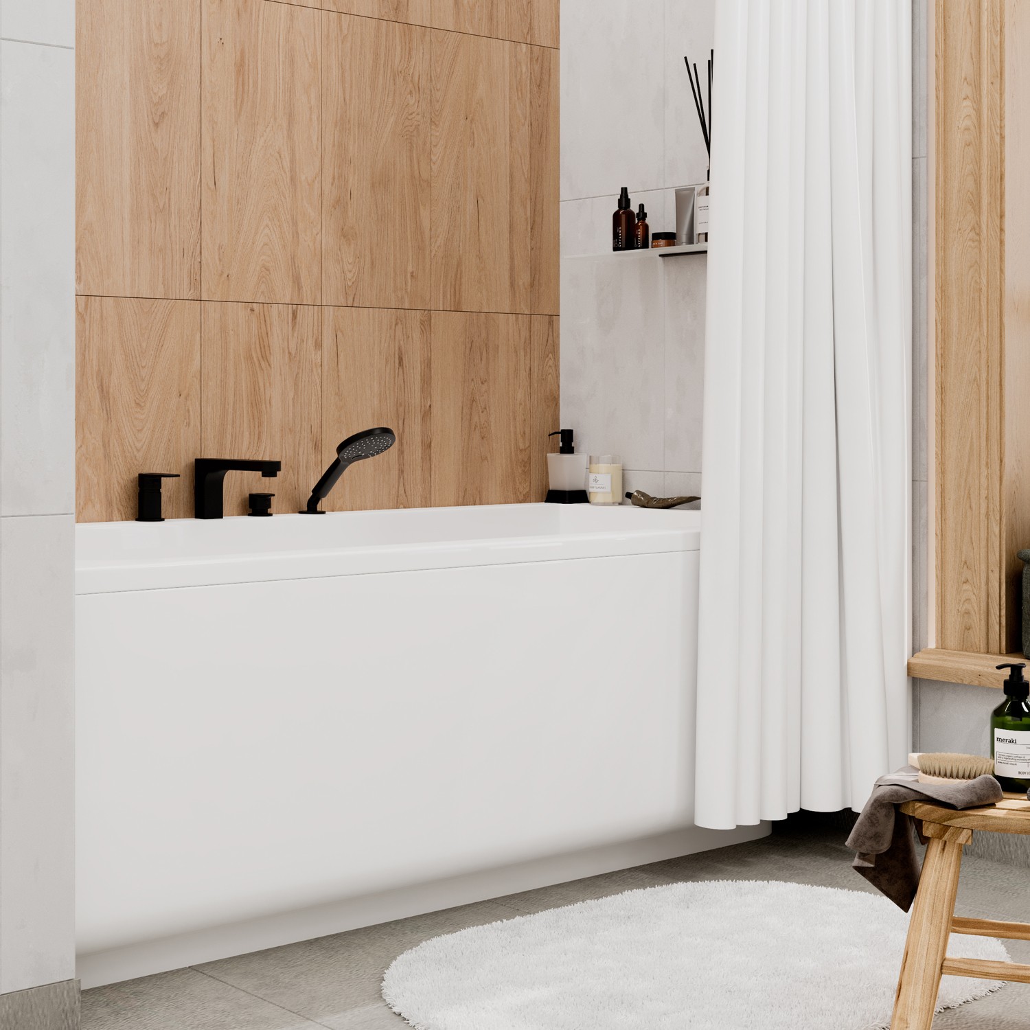 Приобрести wasserkraft смеситель на борт ванны elbe 7455, матовый черный