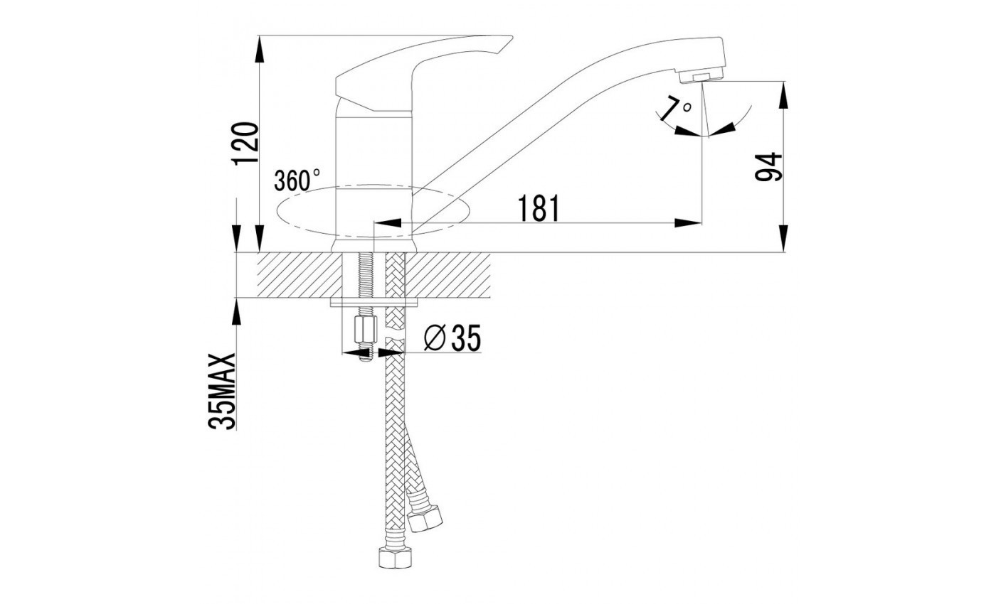 Приобрести lemark смеситель для кухни plus strike с поворотным изливом, хром lm1104c