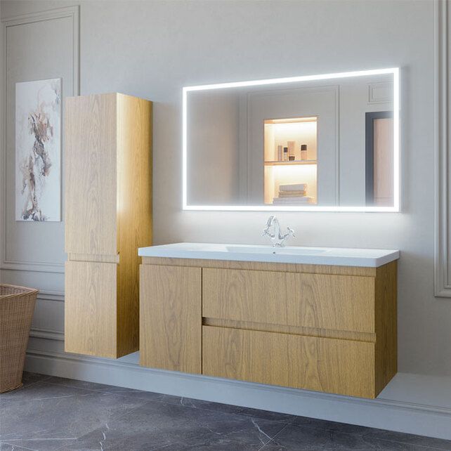 Приобрести caprigo тумба с раковиной forte-albero 120 см, левая, дюна, шпон