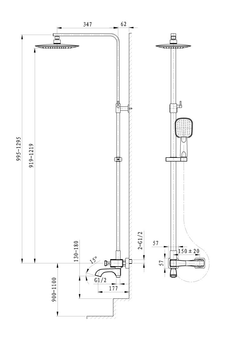 Приобрести душевая система wonzon & woghand triumph, хром (ww-563601-cr)