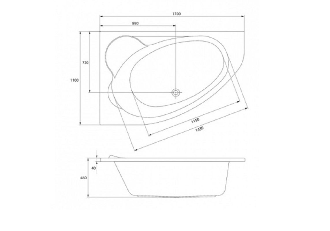 Приобрести акриловая ванна cersanit kaliope 170x110 см левая