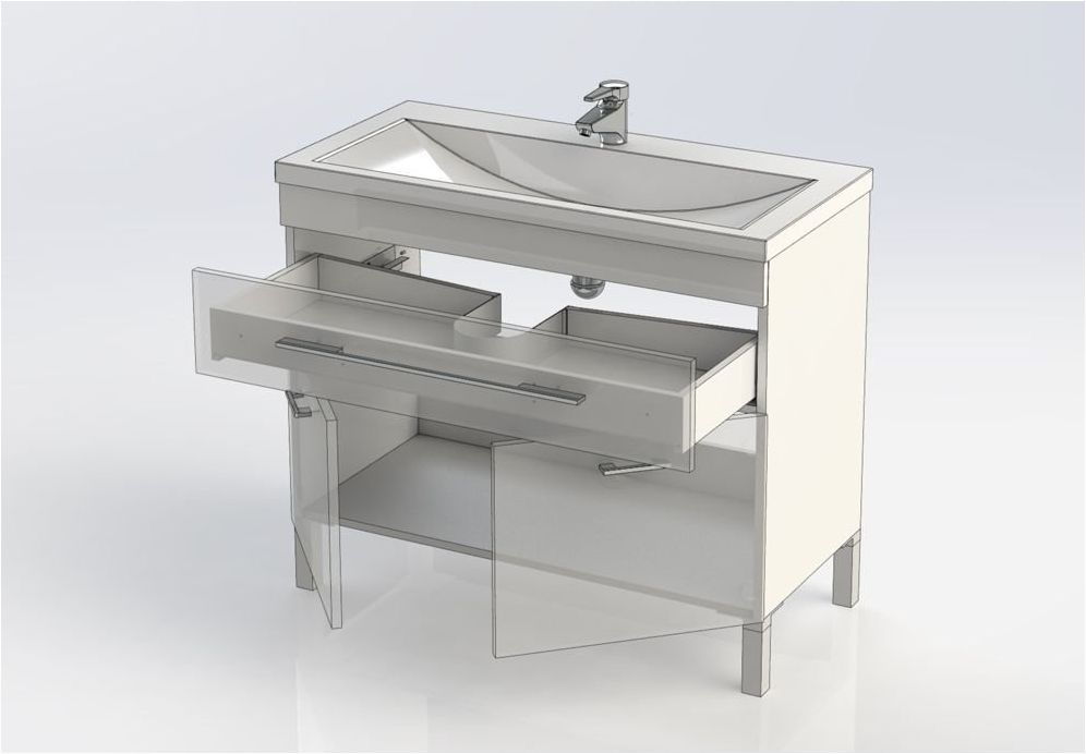 Приобрести aquanet тумба с раковиной верона 100 см, белая (напольная 1 ящик 2 дверцы)