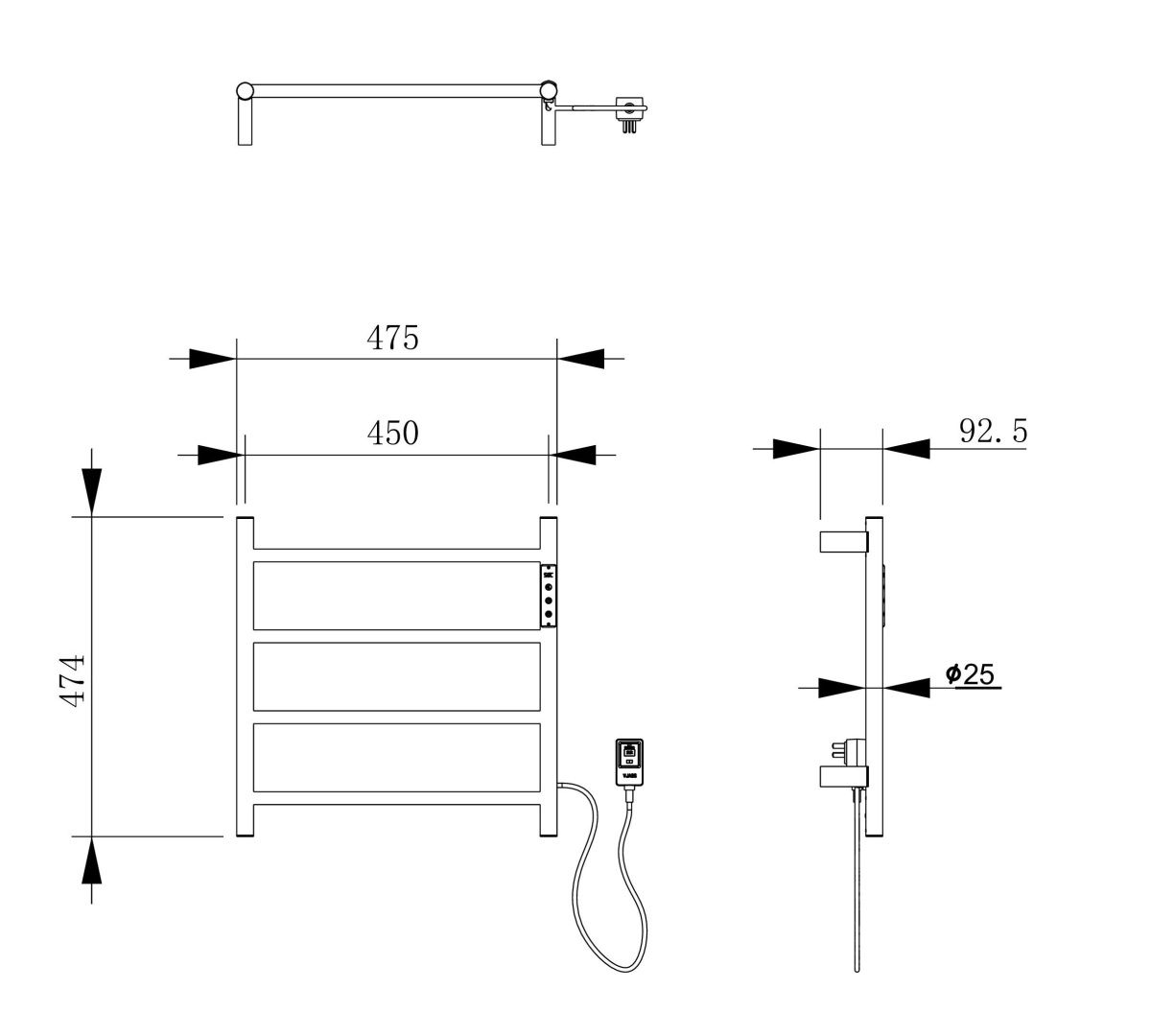 Приобрести полотенцесушитель электрический wonzon & woghand bonn, темный графит (ww-al404-gm)