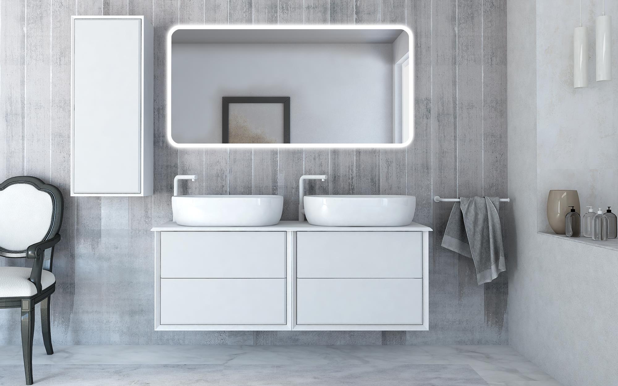 Приобрести cezares тумба со столешницей подвесная bellagio 140 см bianco opaco, белая 54714