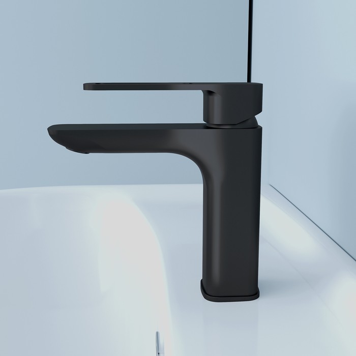 Приобрести iddis смеситель для раковины slide 159мм, черный матовый, slibl00i01