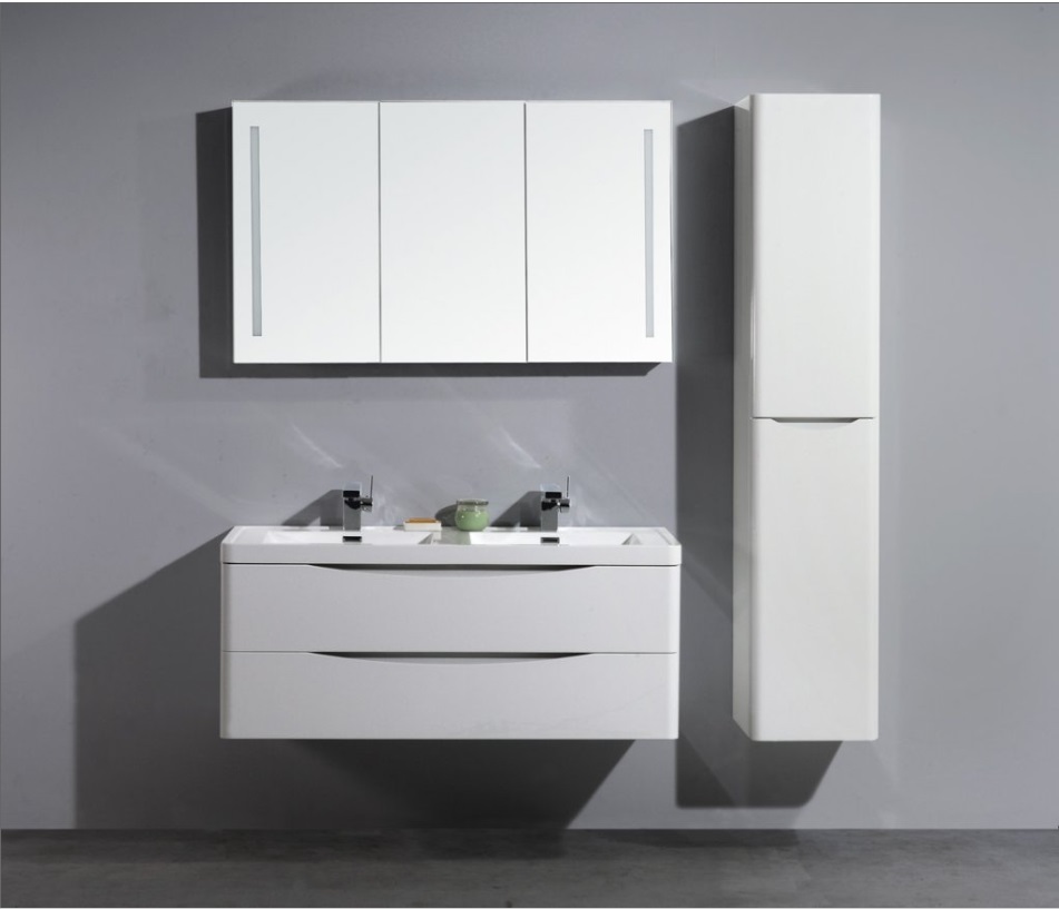 Приобрести belbagno тумба с раковиной ancona-n 120 см, подвесная bianco lucido, белая раковина