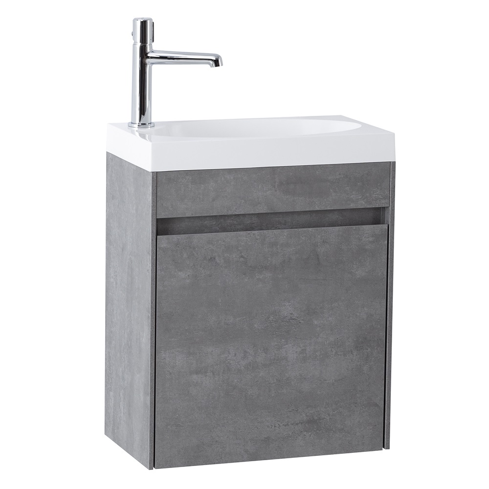 Приобрести belbagno тумба с раковиной pietra mini 46 см, подвесная с дверью 46-l stucco cemento, белая раковина