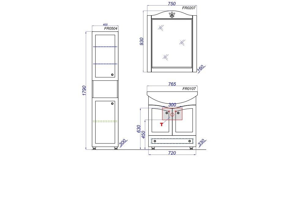 Приобрести тумба напольная с раковиной aqwella франческа 75 см fr0107