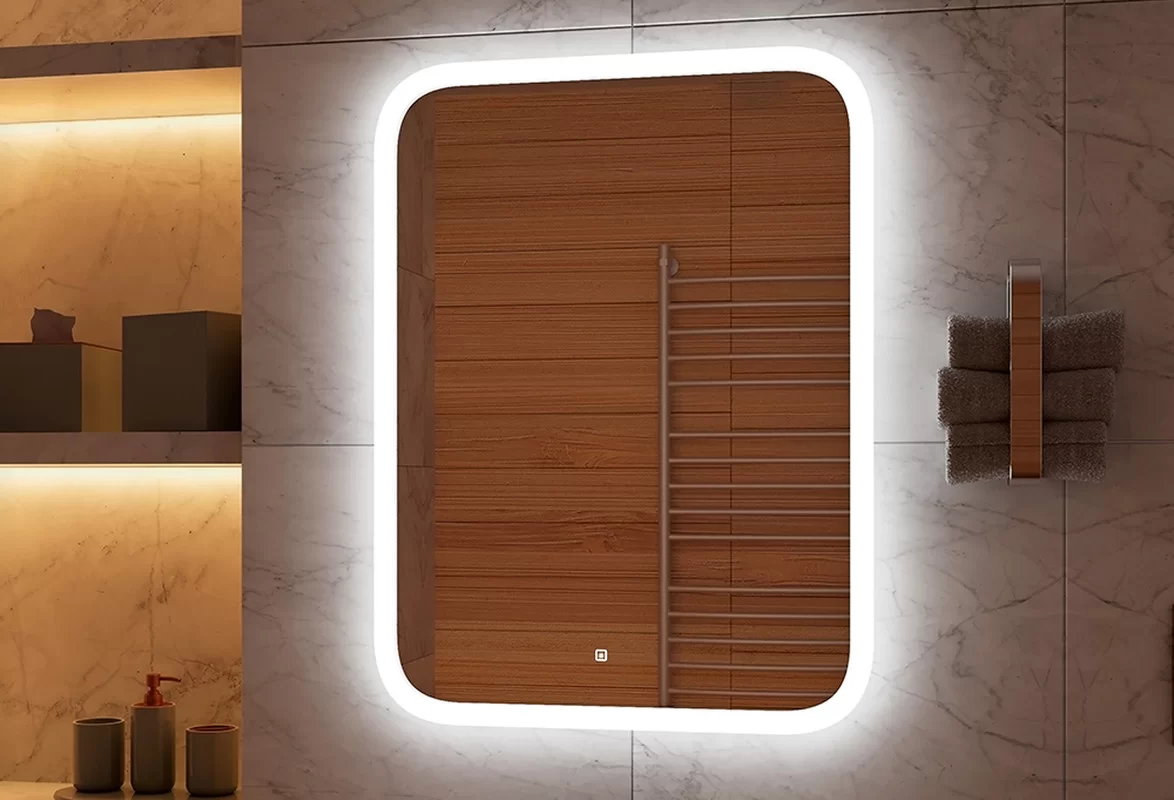 Приобрести continent зеркало с подсветкой glamour 50х70 см, белое