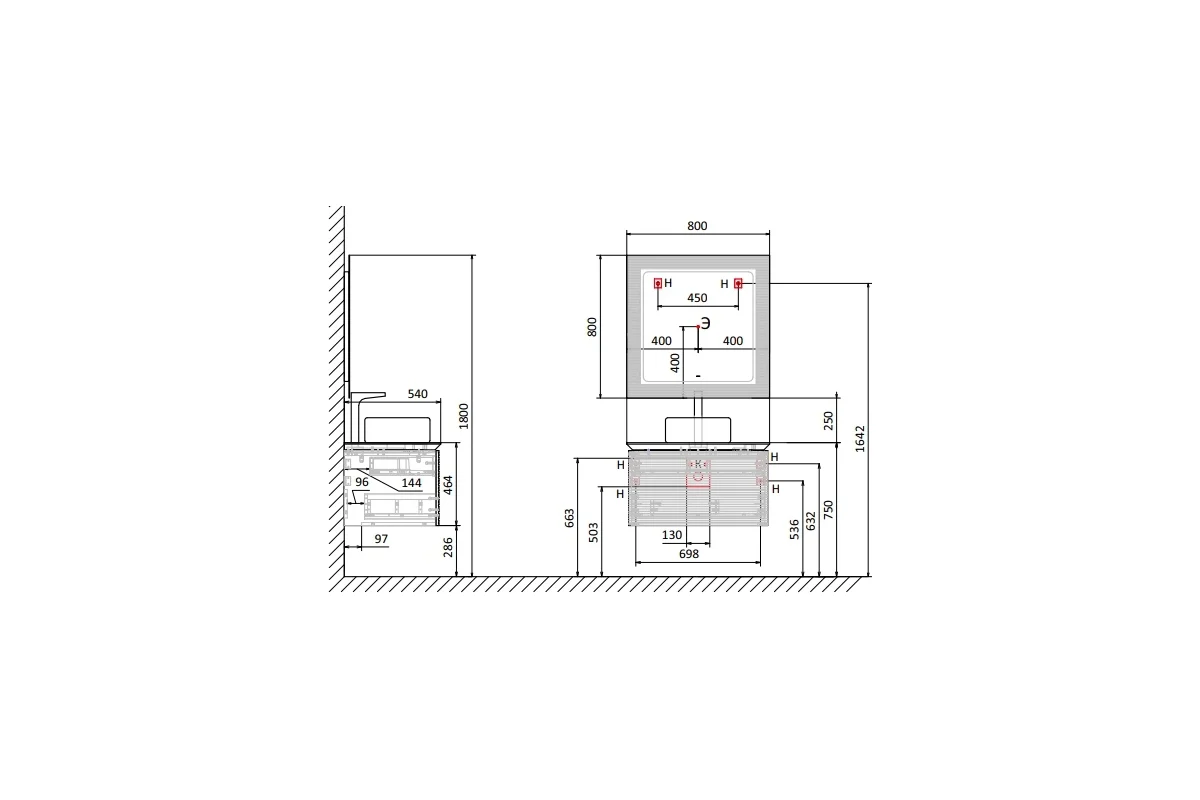 Приобрести jorno тумба подвесная karat 80 см со столешницей, светлый бук