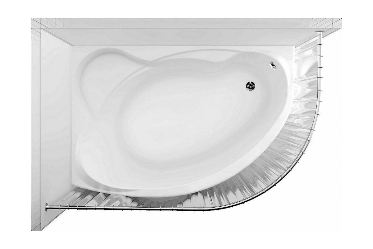 Приобрести aquanet акриловая ванна jersey 170x90 см, белая, левая
