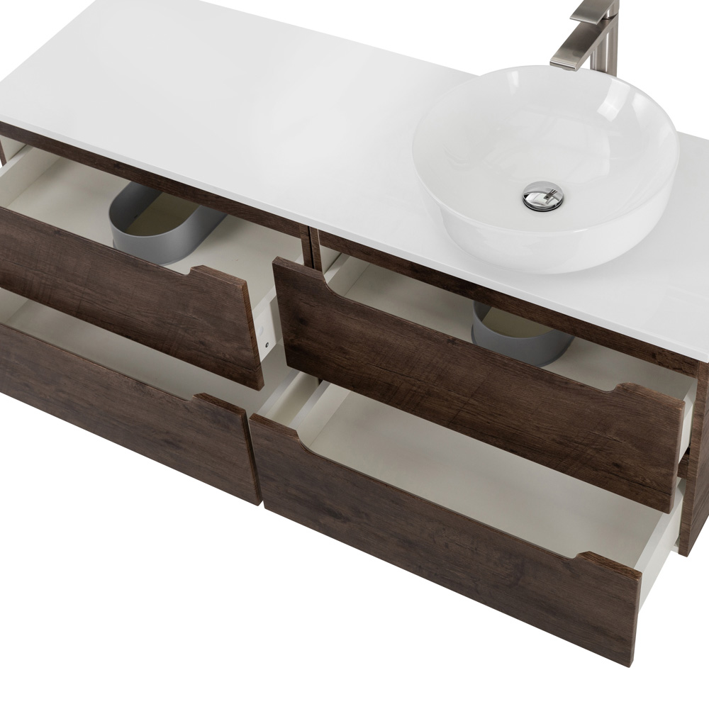 Приобрести belbagno тумба со столешницей etna 120 см, подвесная rovere moro, раковина справа