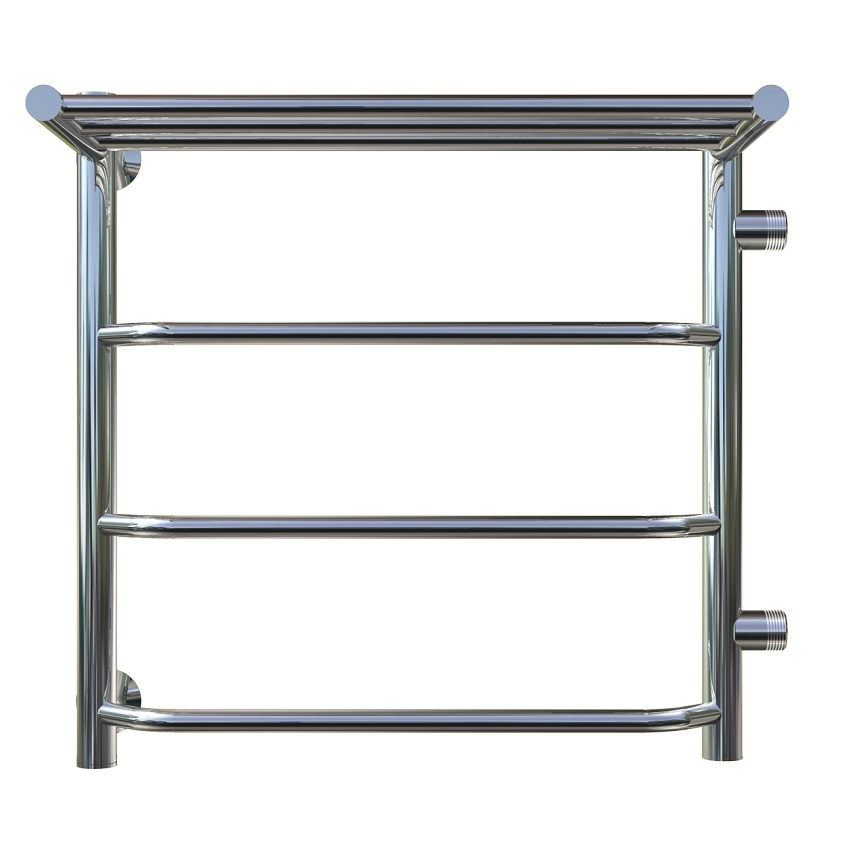 Приобрести тругор водяной полотенцесушитель браво п4 400х600 мм r с полкой и боковым подводом, хром 00-00019253