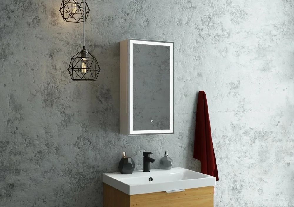 Приобрести continent зеркало шкаф с подсветкой allure 35х65 см, сенсорный включатель, левосторонее, белое