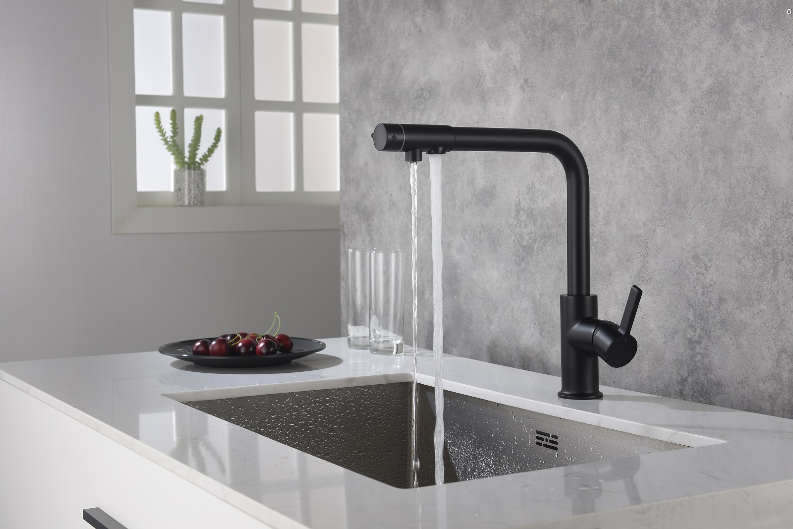 Приобрести смеситель для кухни с подключением фильтра timo hette 1026/03f черный