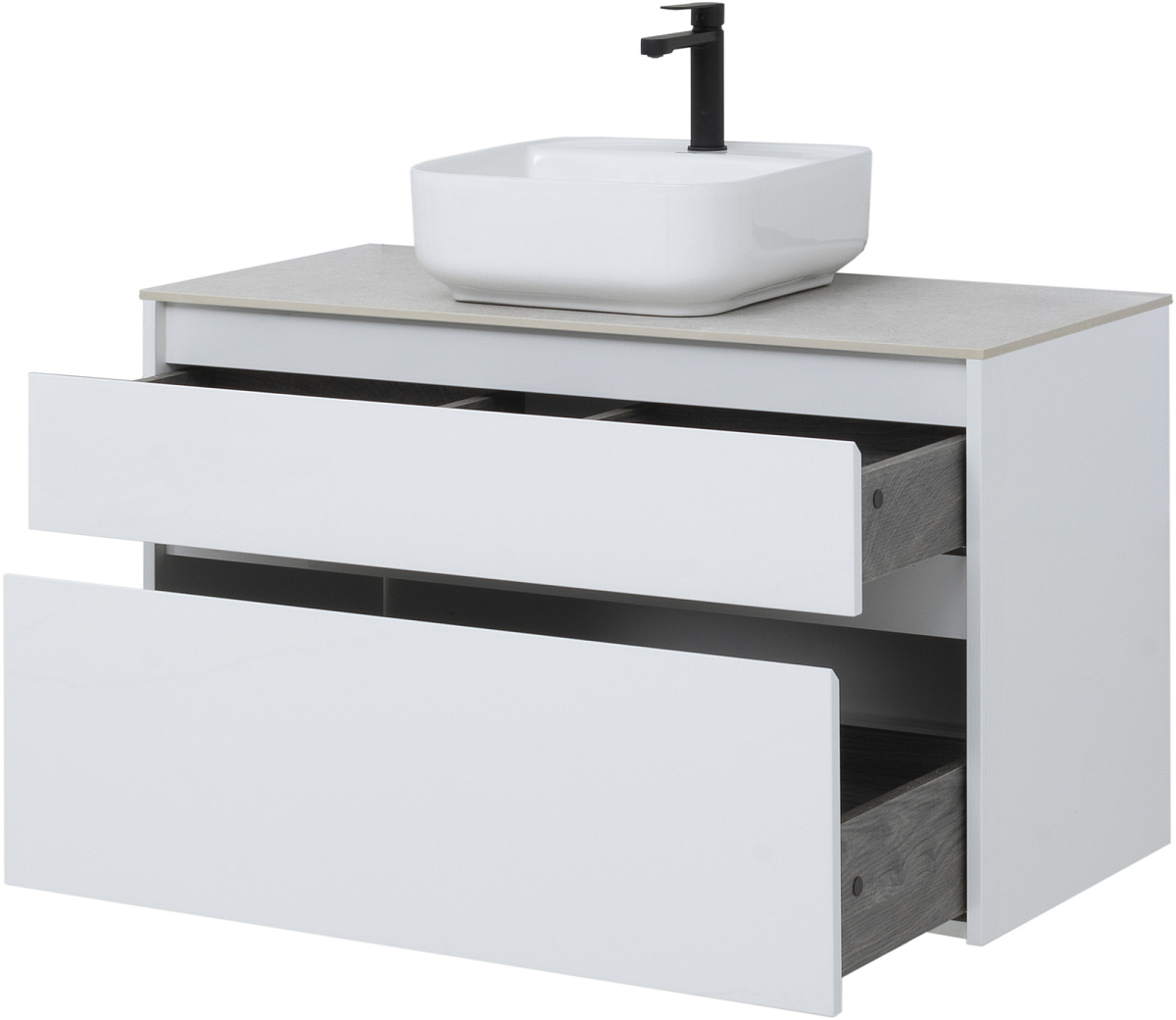 Приобрести aquanet тумба со столешницей lite 100 см, белая (2 ящика)