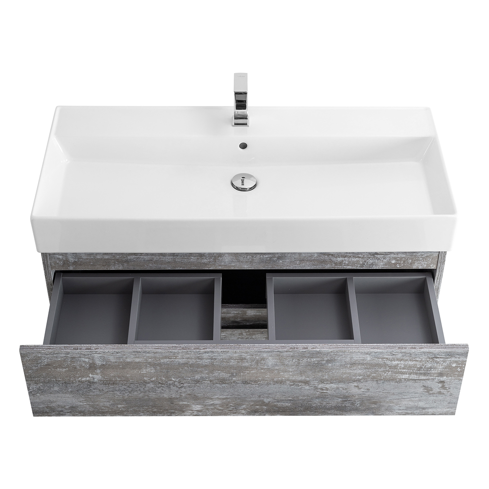 Приобрести cezares тумба подвесная с раковиной molveno 46 100 см legno grigio, серая molveno 46-100-2c-so-lg