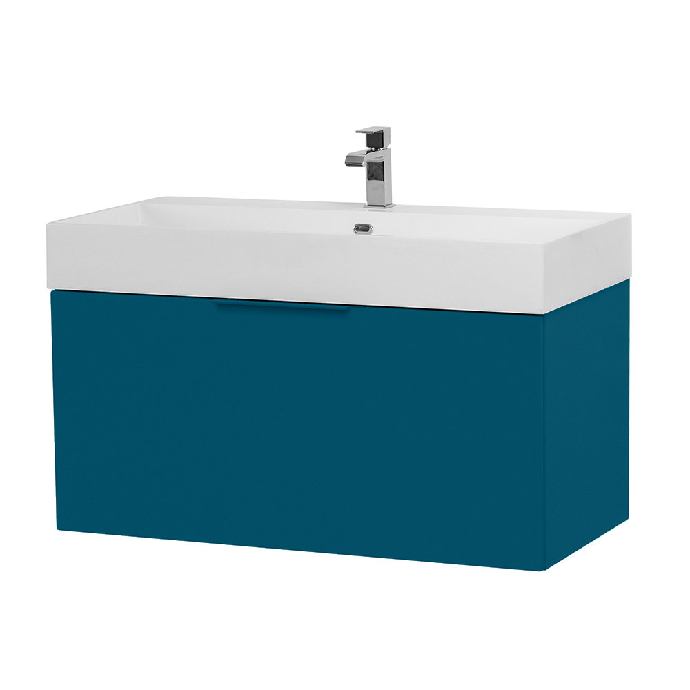 Приобрести cezares тумба подвесная с раковиной premium 90 см blu petrolio, голубая 55403