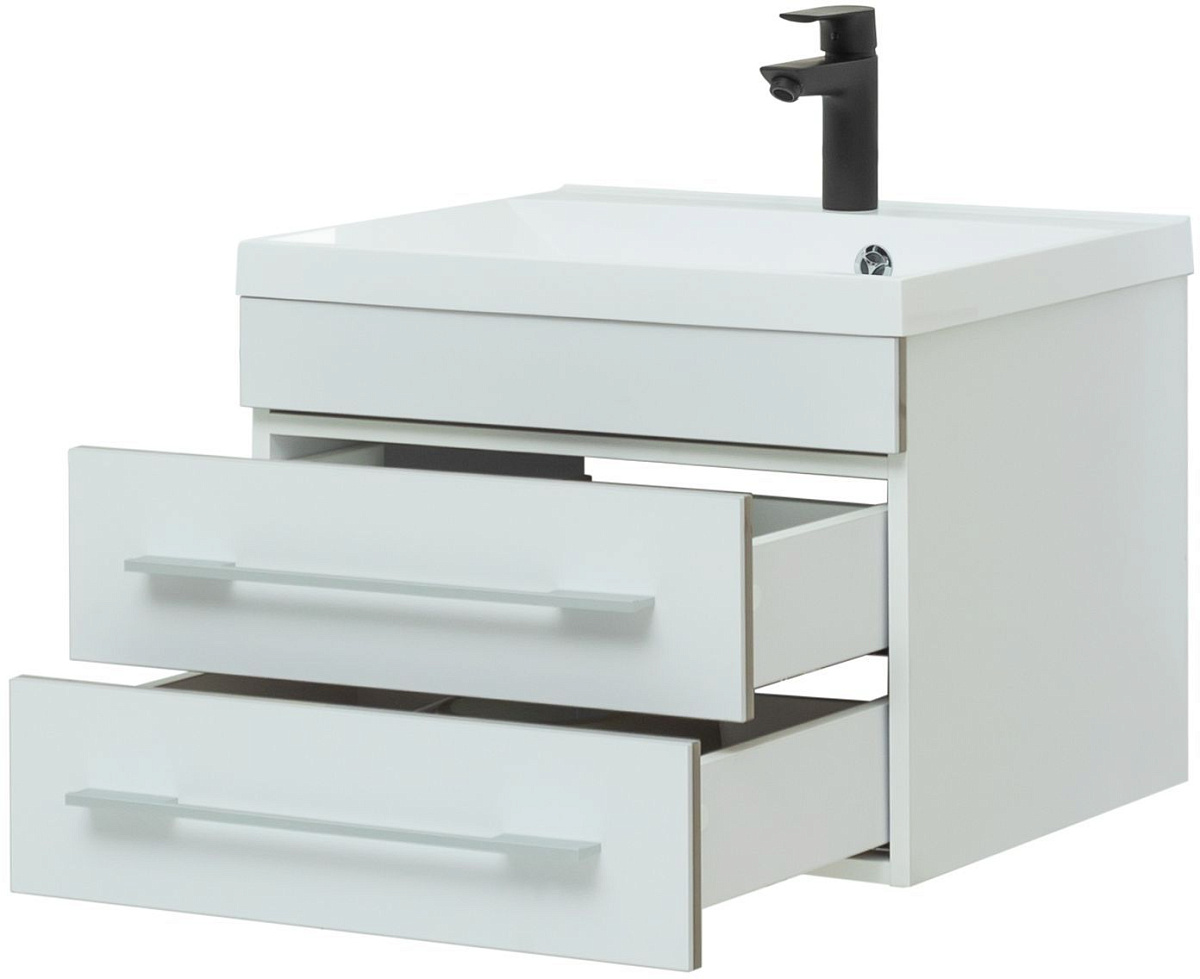 Приобрести aquanet тумба с раковиной верона 58 см, белая (подвесная 2 ящика)