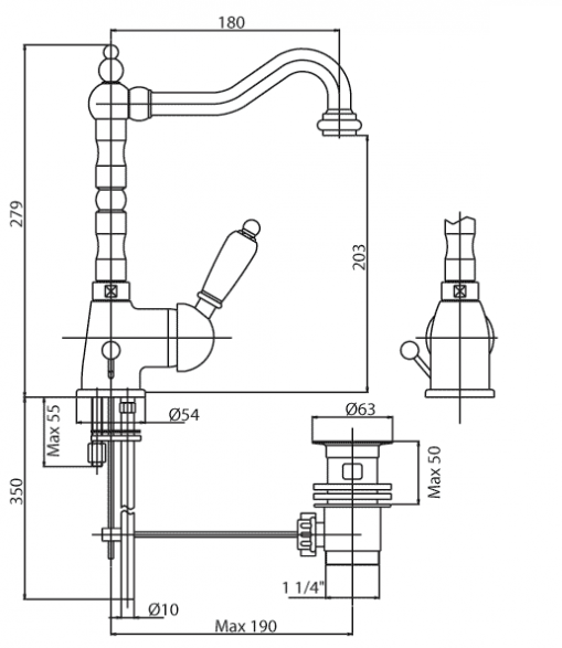Приобрести cezares смеситель для раковины elite, высокий, бронза elite-lsm2-02-bi