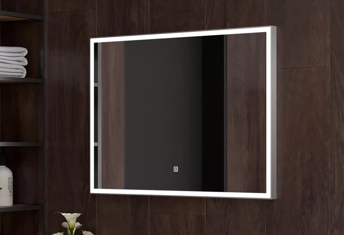 Приобрести continent зеркало с подсветкой sting 100х70 см, серое