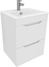 Aquanet Тумба с раковиной Практика 50 см, белая матовая (2 ящика)