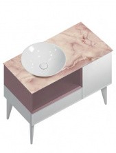Тумба напольная с раковиной Kerama Marazzi CONO 97 см, белая, мальва