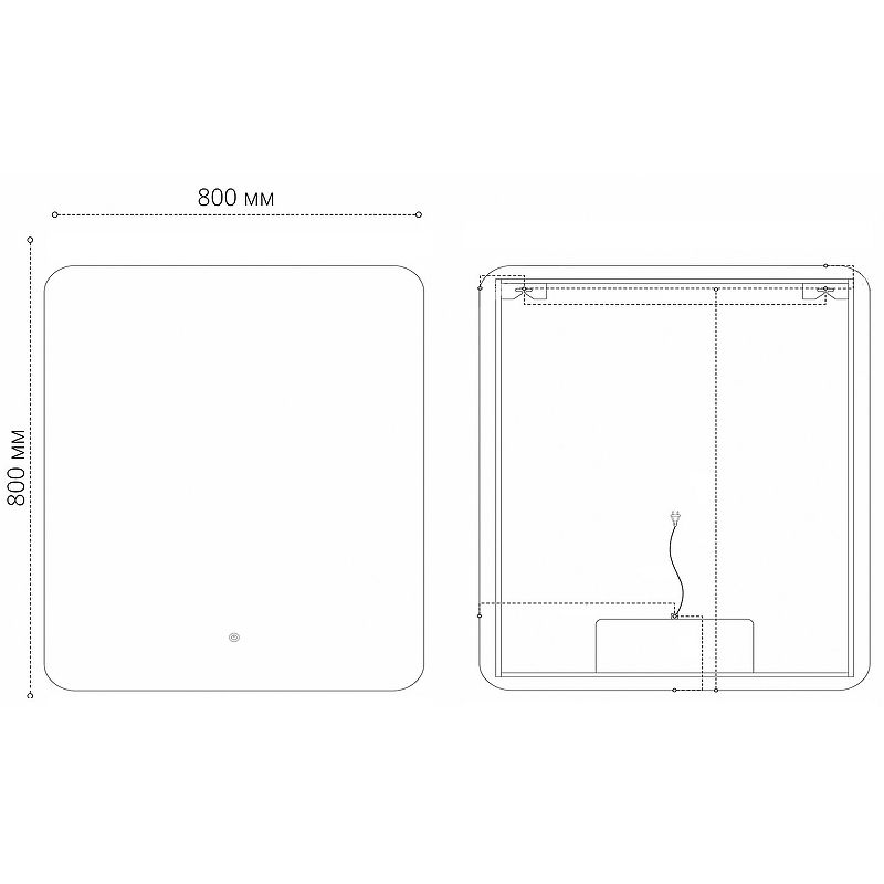 Приобрести grossman зеркало с подсветкой elegans промо 80х80 см, с подогревом, белое 1780801