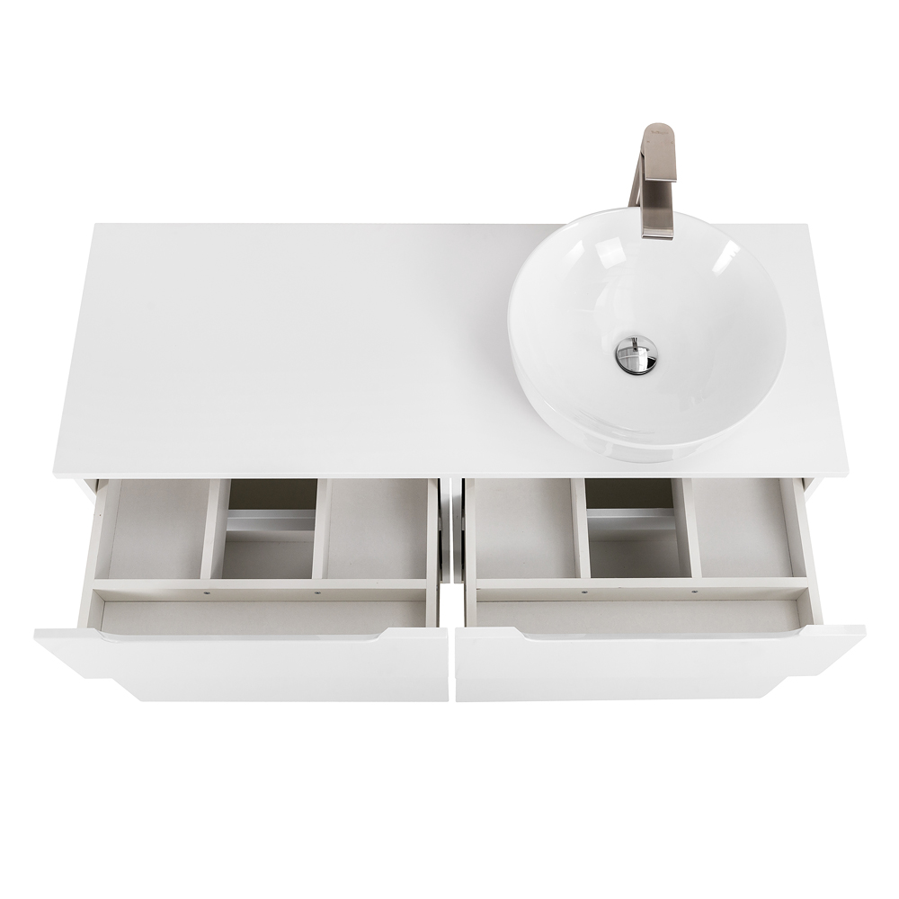 Приобрести belbagno тумба со столешницей etna-h60 120 см, подвесная bianco lucido, раковина справа